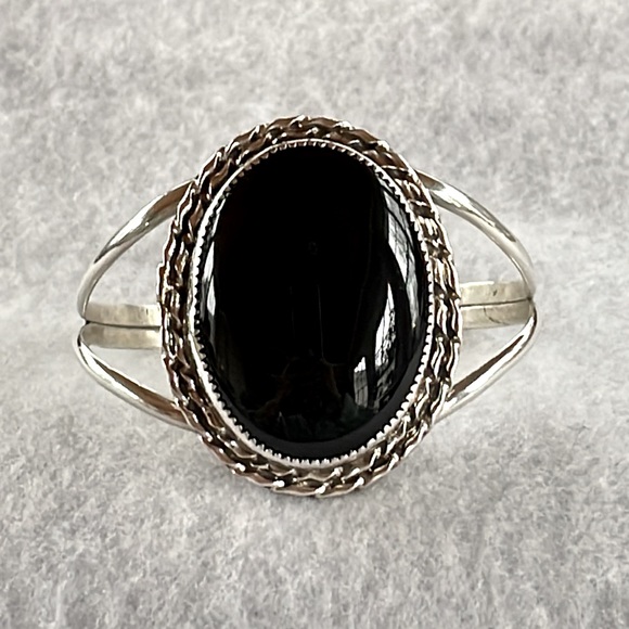 Onyx & Sterling Bracelet - Picture 1 of 4